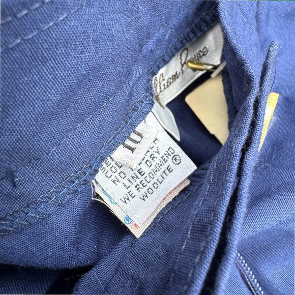 WILLIAM ROYCE Vintage NWT Blue High Rise Waist Navy Blue Pleated Pants USA Made - Picture 7 of 9